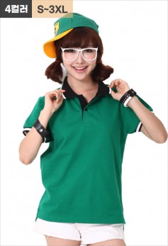 순면 40수 투배색 카라티