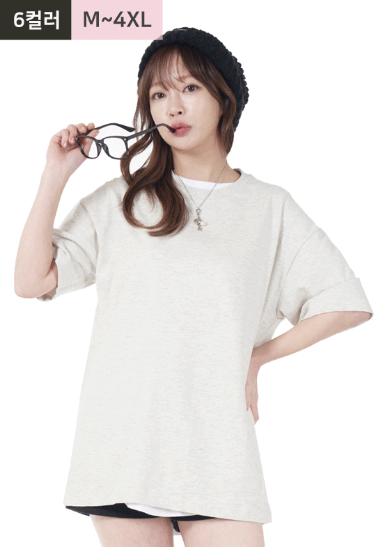 16수 베이직 오버핏 라운드티 [반팔]