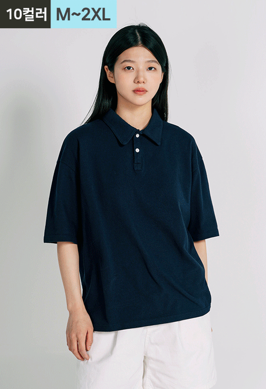 코지 피케 카라 반팔티셔츠