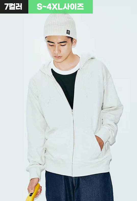 테리(쭈리) ​헤비 후드 집업